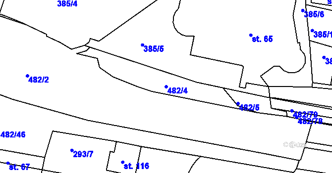 Parcela st. 482/4 v KÚ Pomezí nad Ohří, Katastrální mapa