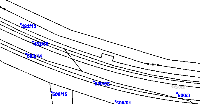 Parcela st. 500/12 v KÚ Pomezí nad Ohří, Katastrální mapa
