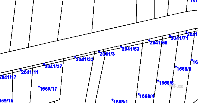 Parcela st. 2041/3 v KÚ Ponědraž, Katastrální mapa