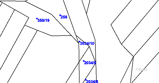 Parcela st. 2034/10 v KÚ Ponědraž, Katastrální mapa