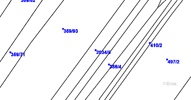 Parcela st. 2034/5 v KÚ Ponědraž, Katastrální mapa