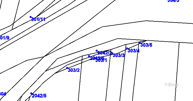 Parcela st. 2042/2 v KÚ Ponědraž, Katastrální mapa