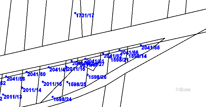 Parcela st. 2041/62 v KÚ Ponědraž, Katastrální mapa