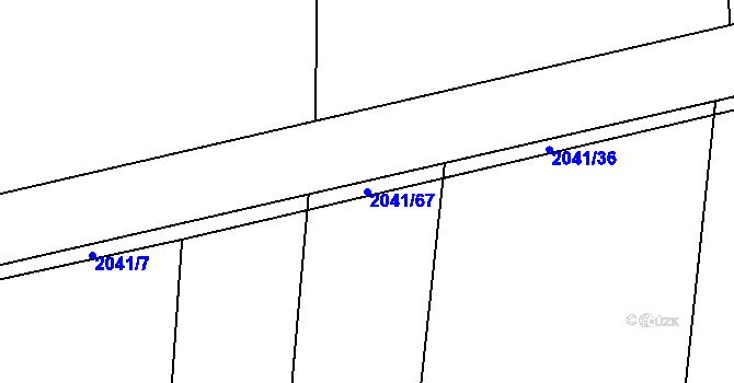 Parcela st. 2041/67 v KÚ Ponědraž, Katastrální mapa