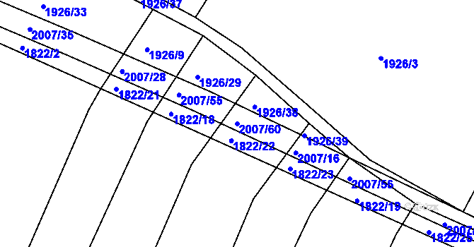 Parcela st. 2007/60 v KÚ Ponědraž, Katastrální mapa