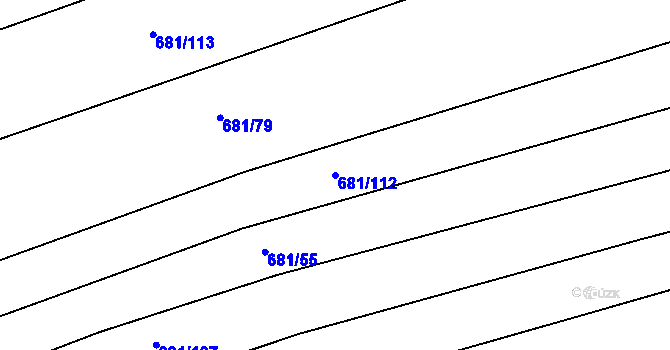 Parcela st. 681/112 v KÚ Ponědraž, Katastrální mapa