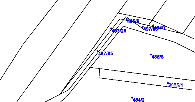Parcela st. 497/85 v KÚ Ponědraž, Katastrální mapa
