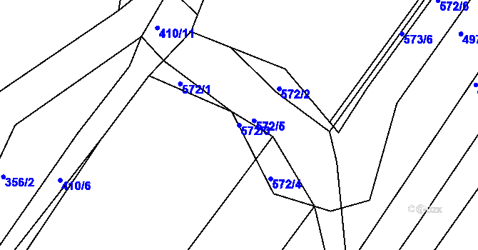Parcela st. 572/3 v KÚ Ponědraž, Katastrální mapa