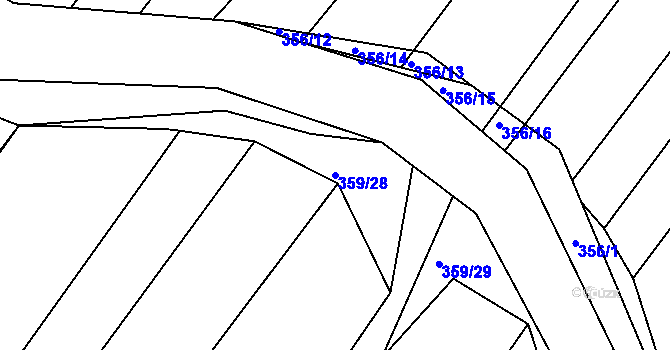 Parcela st. 359/28 v KÚ Ponědraž, Katastrální mapa