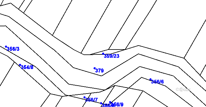 Parcela st. 359/23 v KÚ Ponědraž, Katastrální mapa