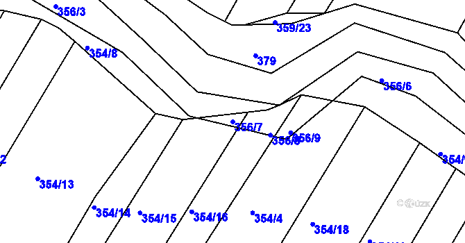 Parcela st. 356/7 v KÚ Ponědraž, Katastrální mapa