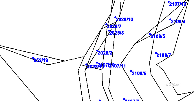 Parcela st. 2028/2 v KÚ Ponědraž, Katastrální mapa