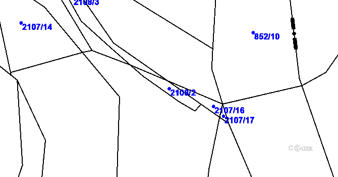 Parcela st. 2108/2 v KÚ Ponědraž, Katastrální mapa