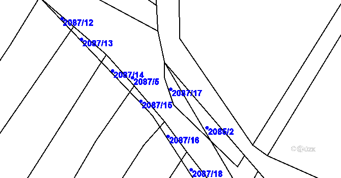 Parcela st. 2087/17 v KÚ Ponědrážka, Katastrální mapa