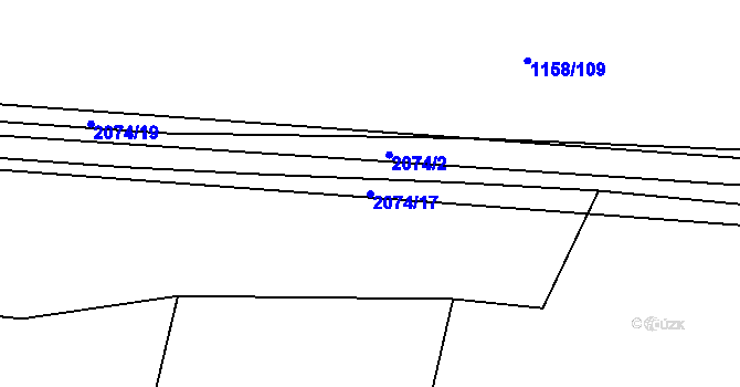 Parcela st. 2074/17 v KÚ Ponědrážka, Katastrální mapa