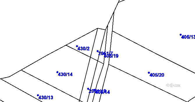 Parcela st. 2051/7 v KÚ Ponědrážka, Katastrální mapa