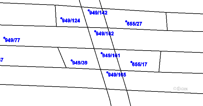 Parcela st. 949/161 v KÚ Ponědrážka, Katastrální mapa