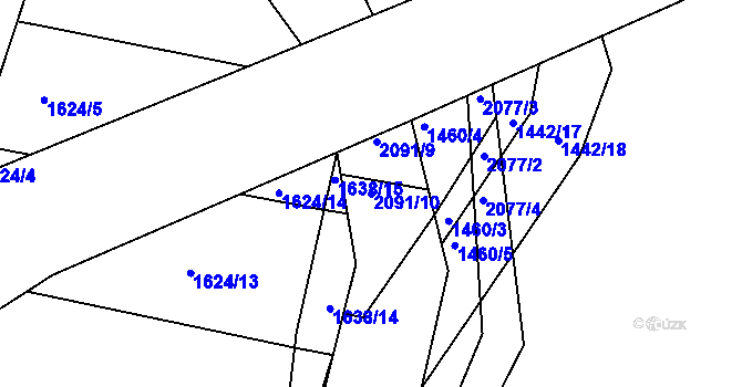 Parcela st. 2091/10 v KÚ Ponědrážka, Katastrální mapa