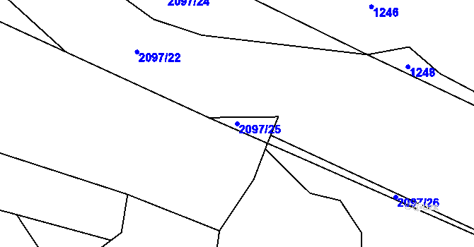 Parcela st. 2097/25 v KÚ Ponědrážka, Katastrální mapa