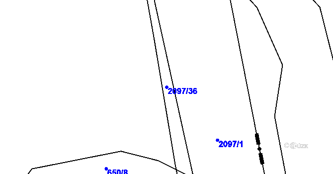Parcela st. 2097/36 v KÚ Ponědrážka, Katastrální mapa