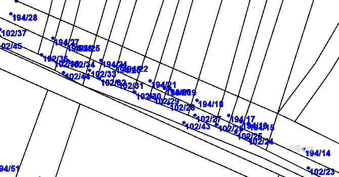Parcela st. 194/19 v KÚ Záblatí u Ponědraže, Katastrální mapa