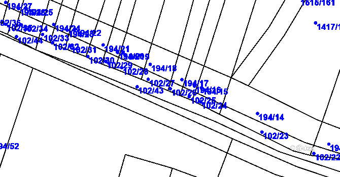 Parcela st. 102/26 v KÚ Záblatí u Ponědraže, Katastrální mapa