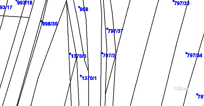Parcela st. 797/2 v KÚ Záblatí u Ponědraže, Katastrální mapa