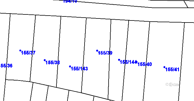 Parcela st. 155/39 v KÚ Záblatí u Ponědraže, Katastrální mapa