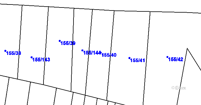 Parcela st. 155/40 v KÚ Záblatí u Ponědraže, Katastrální mapa
