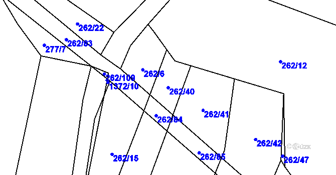 Parcela st. 262/40 v KÚ Záblatí u Ponědraže, Katastrální mapa