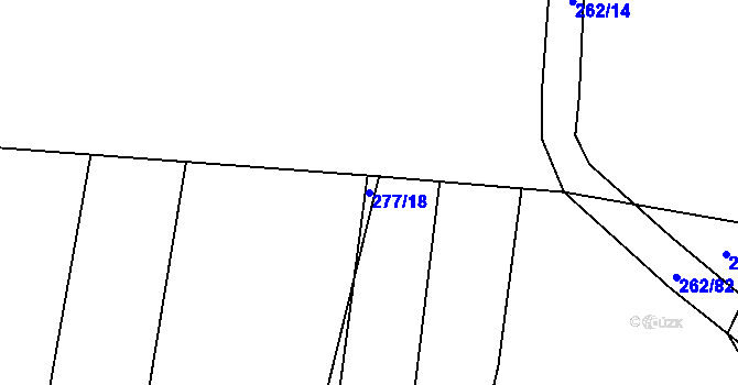 Parcela st. 277/18 v KÚ Záblatí u Ponědraže, Katastrální mapa
