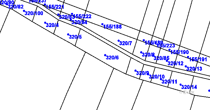 Parcela st. 320/6 v KÚ Záblatí u Ponědraže, Katastrální mapa
