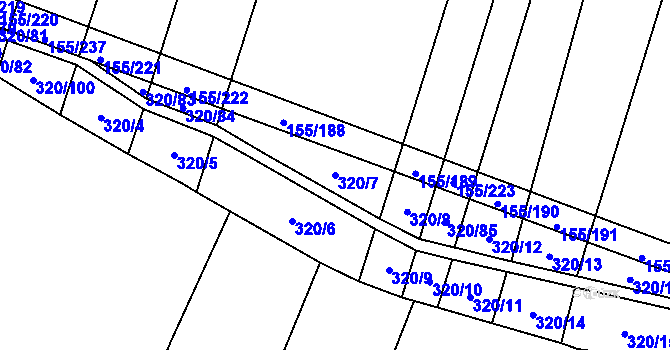 Parcela st. 320/7 v KÚ Záblatí u Ponědraže, Katastrální mapa