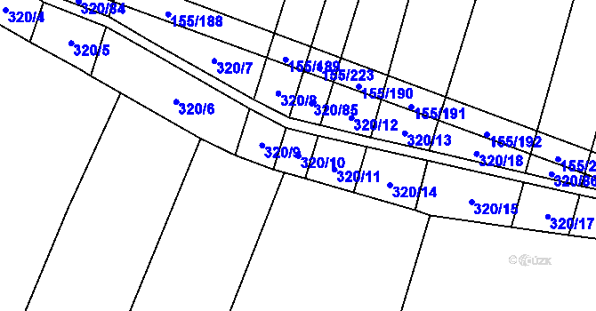 Parcela st. 320/10 v KÚ Záblatí u Ponědraže, Katastrální mapa