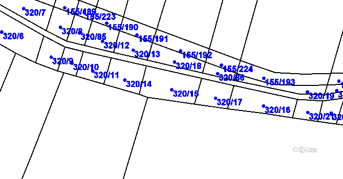 Parcela st. 320/15 v KÚ Záblatí u Ponědraže, Katastrální mapa