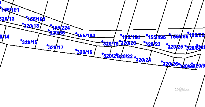 Parcela st. 320/21 v KÚ Záblatí u Ponědraže, Katastrální mapa