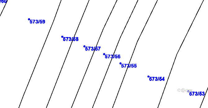 Parcela st. 573/56 v KÚ Záblatí u Ponědraže, Katastrální mapa