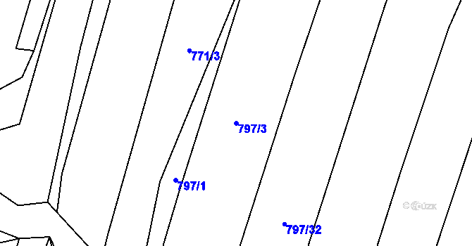 Parcela st. 797/3 v KÚ Záblatí u Ponědraže, Katastrální mapa