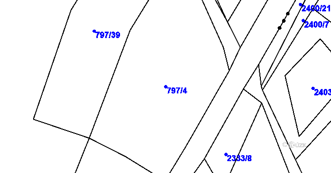 Parcela st. 797/4 v KÚ Záblatí u Ponědraže, Katastrální mapa