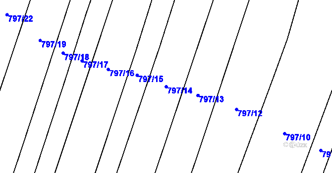 Parcela st. 797/14 v KÚ Záblatí u Ponědraže, Katastrální mapa