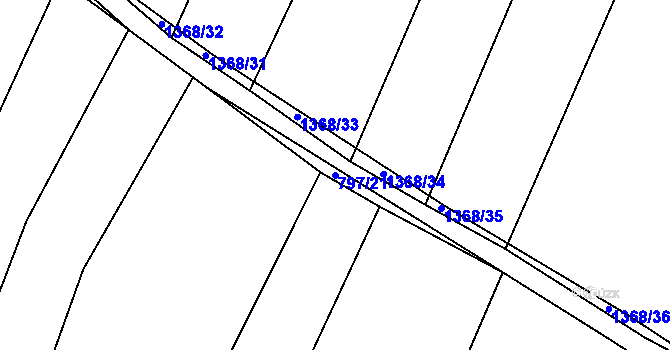 Parcela st. 797/21 v KÚ Záblatí u Ponědraže, Katastrální mapa