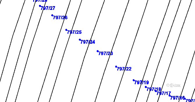 Parcela st. 797/23 v KÚ Záblatí u Ponědraže, Katastrální mapa