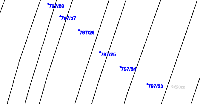 Parcela st. 797/25 v KÚ Záblatí u Ponědraže, Katastrální mapa
