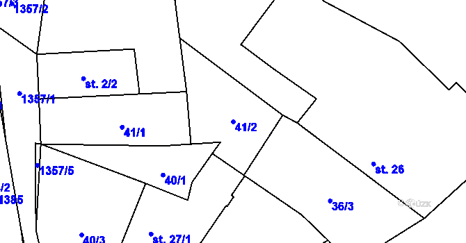 Parcela st. 41/2 v KÚ Záblatí u Ponědraže, Katastrální mapa