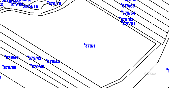 Parcela st. 379/1 v KÚ Ponětovice, Katastrální mapa