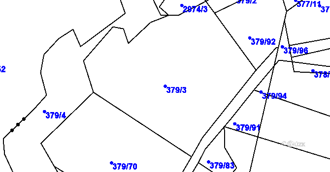 Parcela st. 379/3 v KÚ Ponětovice, Katastrální mapa