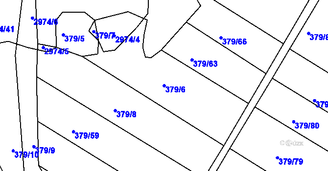 Parcela st. 379/6 v KÚ Ponětovice, Katastrální mapa