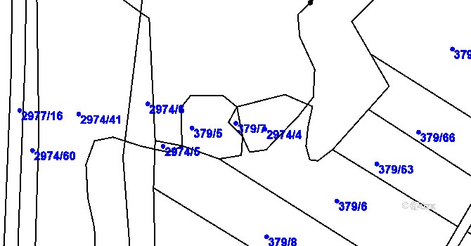 Parcela st. 379/7 v KÚ Ponětovice, Katastrální mapa