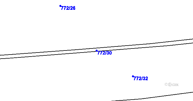 Parcela st. 772/30 v KÚ Ponikev, Katastrální mapa