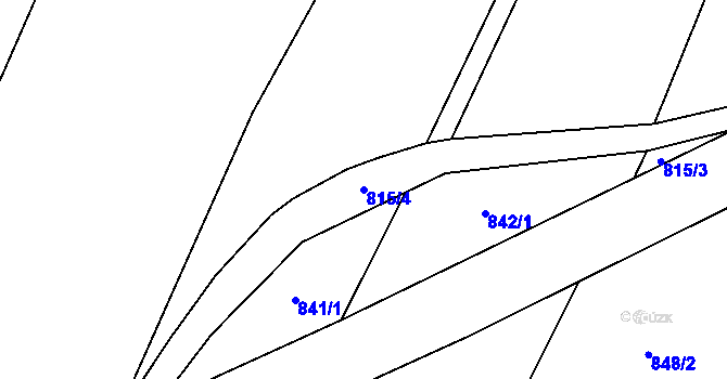 Parcela st. 815/4 v KÚ Ponikev, Katastrální mapa